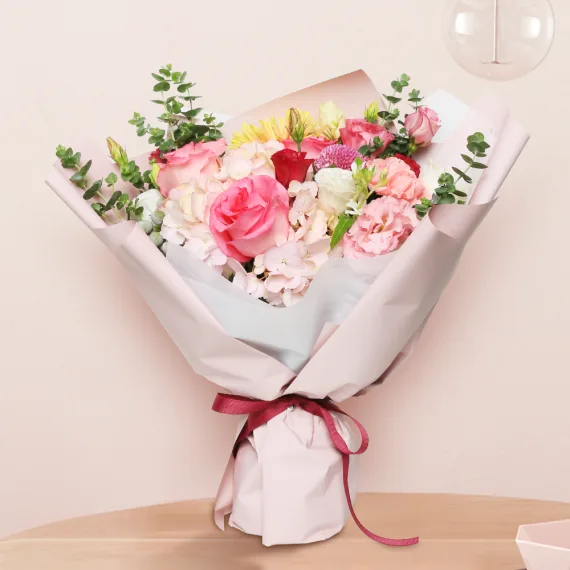 핑크혼합 꽃다발 상품 사진